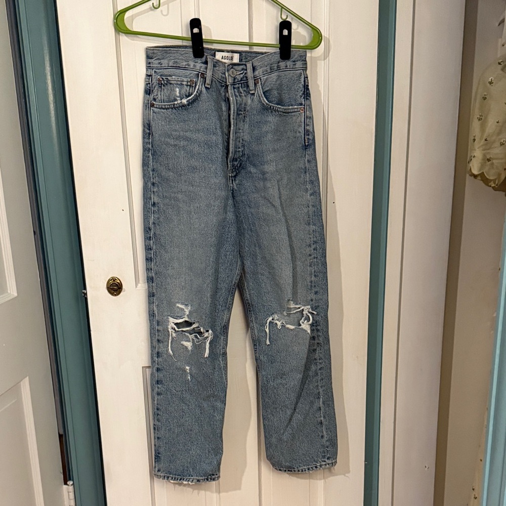 Agolde Blue Straight Leg Jeans
